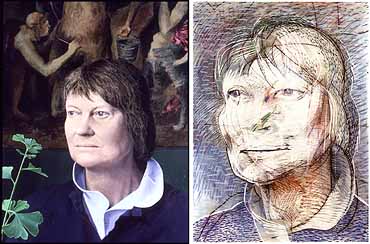 Two portraits of Iris Murdoch