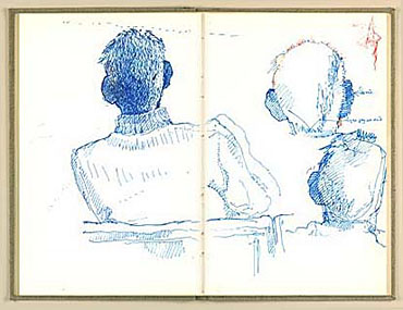 Page spread 17 of the Samuel Beckett Sketchbook by Tom Phillips